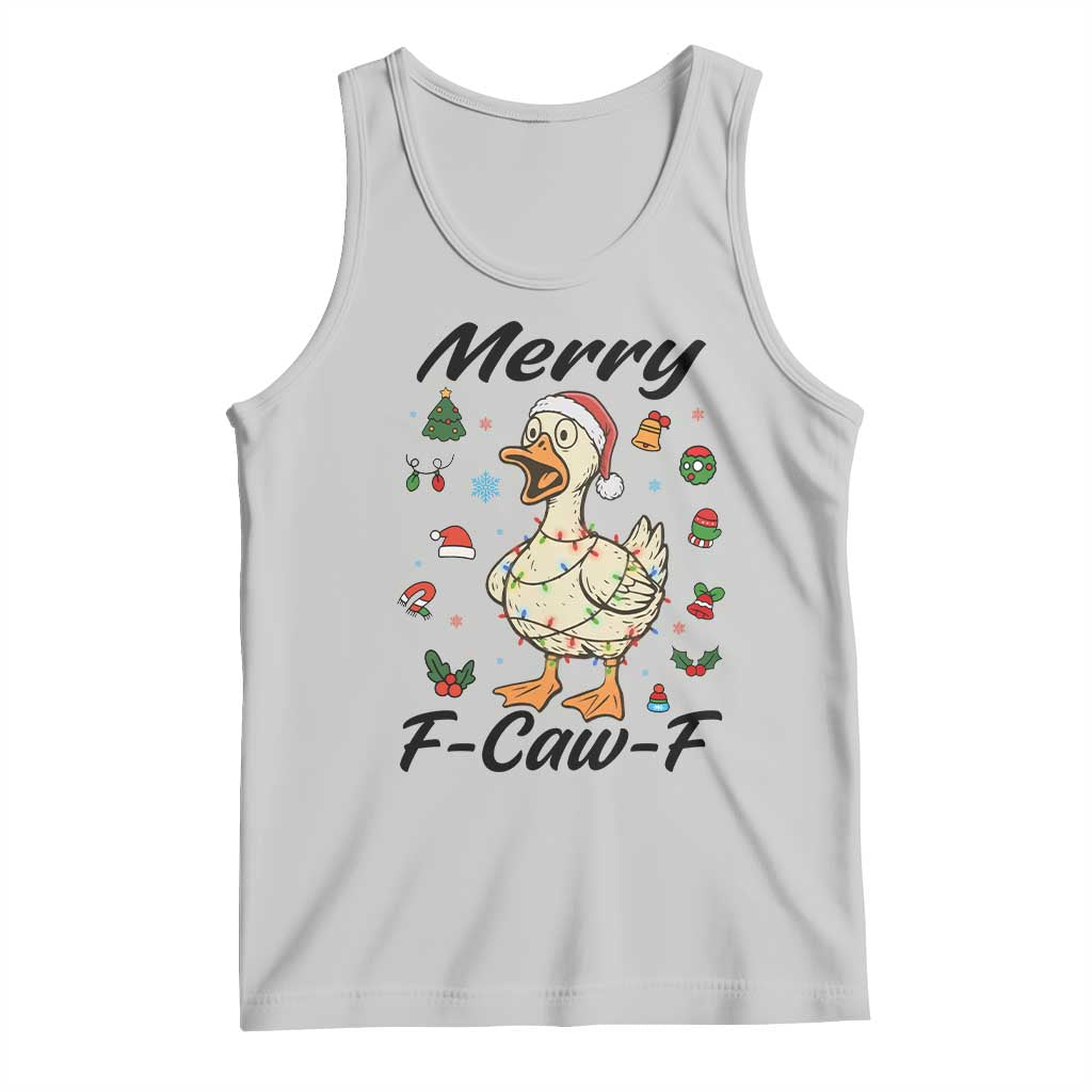 Merry F Caw F Goose Tank Top Funny Rebellious Christmas Gift - Wonder Print Shop