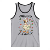 Merry F Caw F Goose Tank Top Funny Rebellious Christmas Gift - Wonder Print Shop