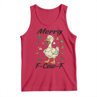 Merry F Caw F Goose Tank Top Funny Rebellious Christmas Gift - Wonder Print Shop