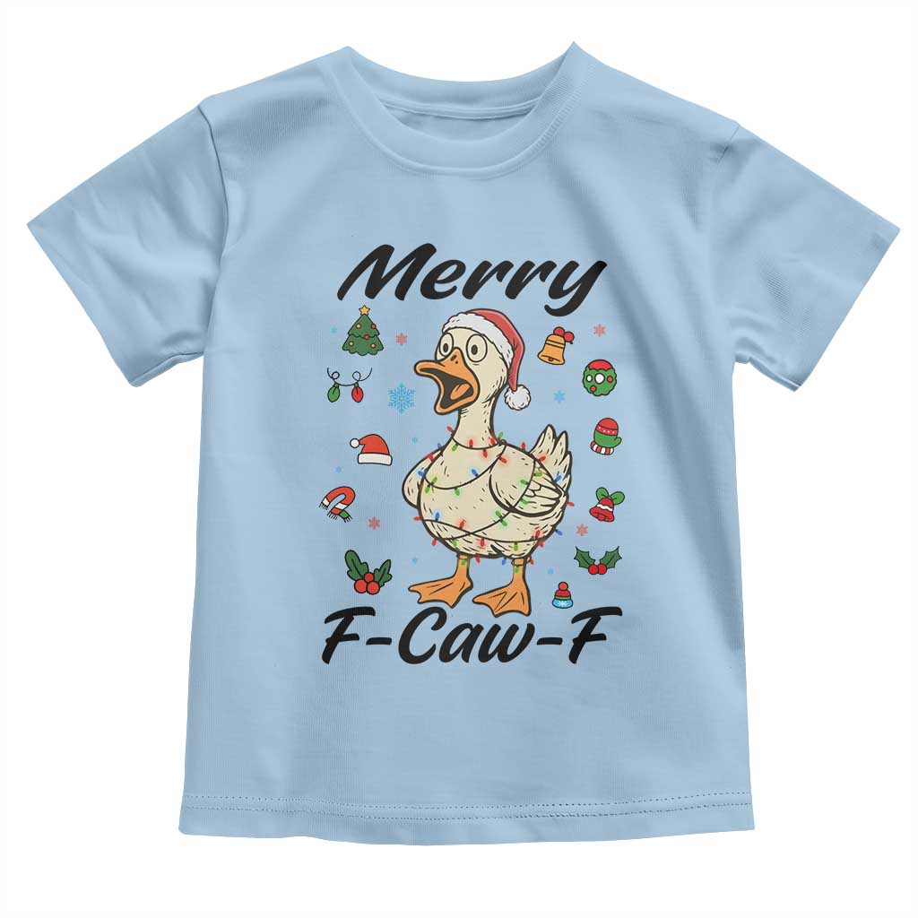Merry F Caw F Goose Toddler T Shirt Funny Rebellious Christmas Gift - Wonder Print Shop
