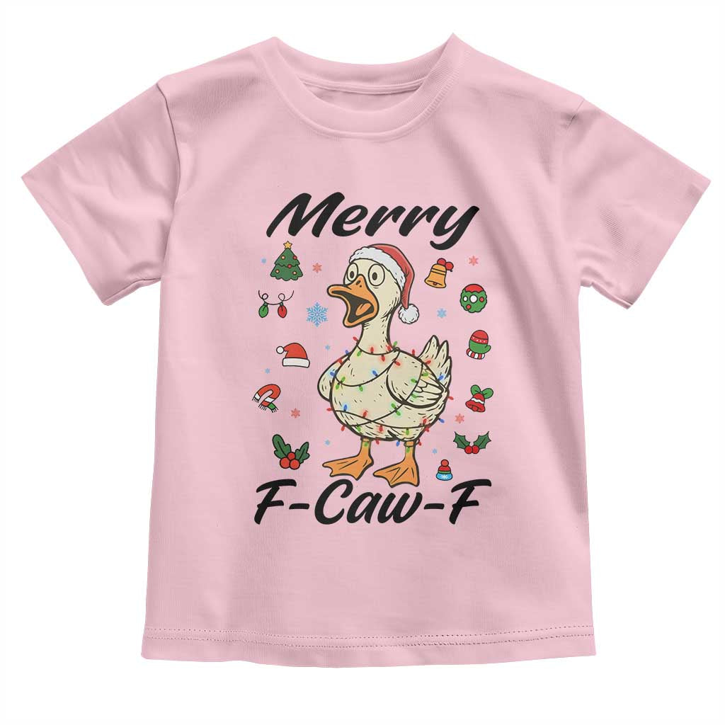 Merry F Caw F Goose Toddler T Shirt Funny Rebellious Christmas Gift - Wonder Print Shop