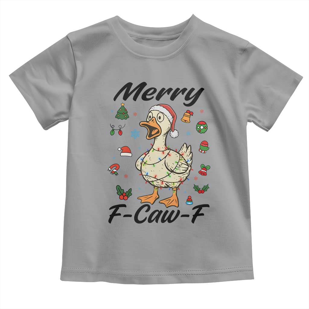 Merry F Caw F Goose Toddler T Shirt Funny Rebellious Christmas Gift - Wonder Print Shop