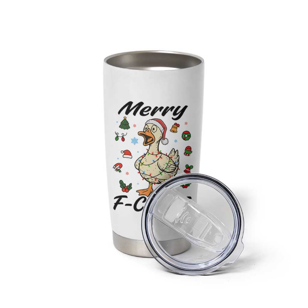 Merry F Caw F Goose Tumbler Cup Funny Rebellious Christmas Gift - Wonder Print Shop