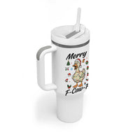 Merry F Caw F Goose Tumbler With Handle Funny Rebellious Christmas Gift - Wonder Print Shop