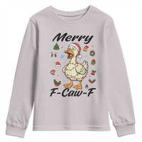 Merry F Caw F Goose Youth Sweatshirt Funny Rebellious Christmas Gift - Wonder Print Shop