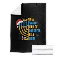 Christmas Hanukkah Interfaith Family Gift Throw Blanket In A World Full Of Darkness Be A Light - Wonder Print Shop