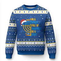 Chrismukkah Interfaith Family Gift Hanukkah Ugly Sweater In A World Full Of Darkness Be A Light - Wonder Print Shop