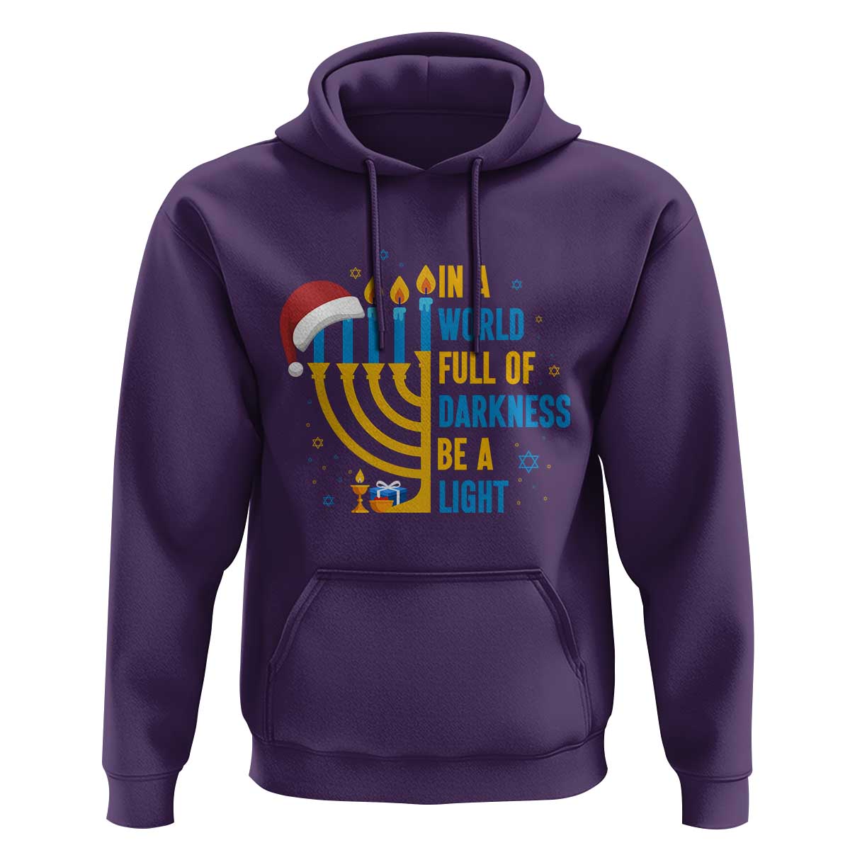 Christmas Hanukkah Interfaith Family Gift Hoodie In A World Full Of Darkness Be A Light - Wonder Print Shop