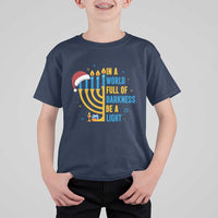Christmas Hanukkah Interfaith Family Gift T Shirt For Kid In A World Full Of Darkness Be A Light - Wonder Print Shop