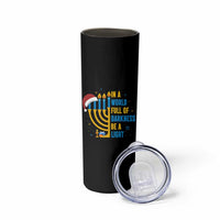 Christmas Hanukkah Interfaith Family Gift Skinny Tumbler In A World Full Of Darkness Be A Light - Wonder Print Shop