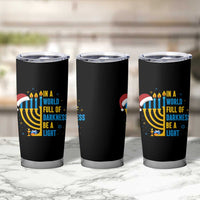 Christmas Hanukkah Interfaith Family Gift Tumbler Cup In A World Full Of Darkness Be A Light - Wonder Print Shop