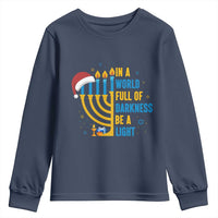 Christmas Hanukkah Interfaith Family Gift Youth Sweatshirt In A World Full Of Darkness Be A Light - Wonder Print Shop