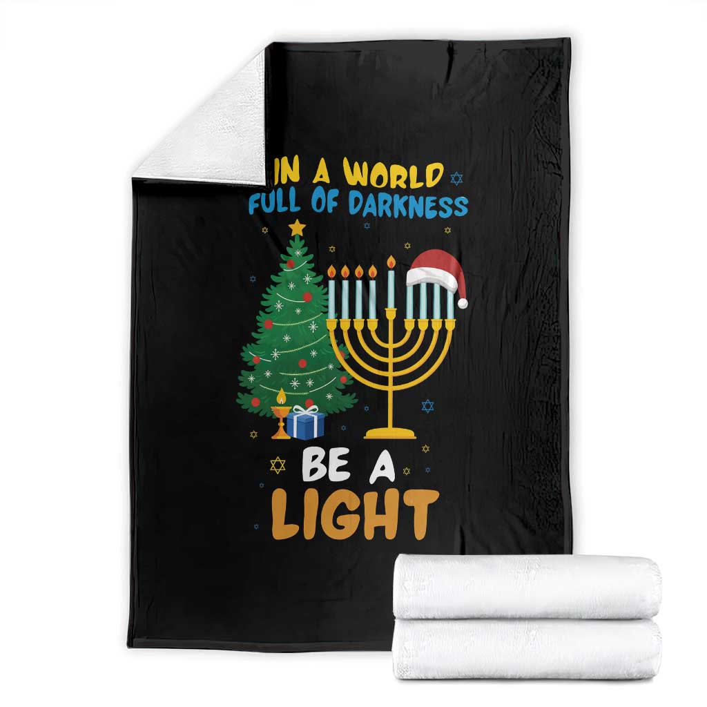 Be A Light Christmas Hanukkah Throw Blanket Interfaith Family Gift - Wonder Print Shop
