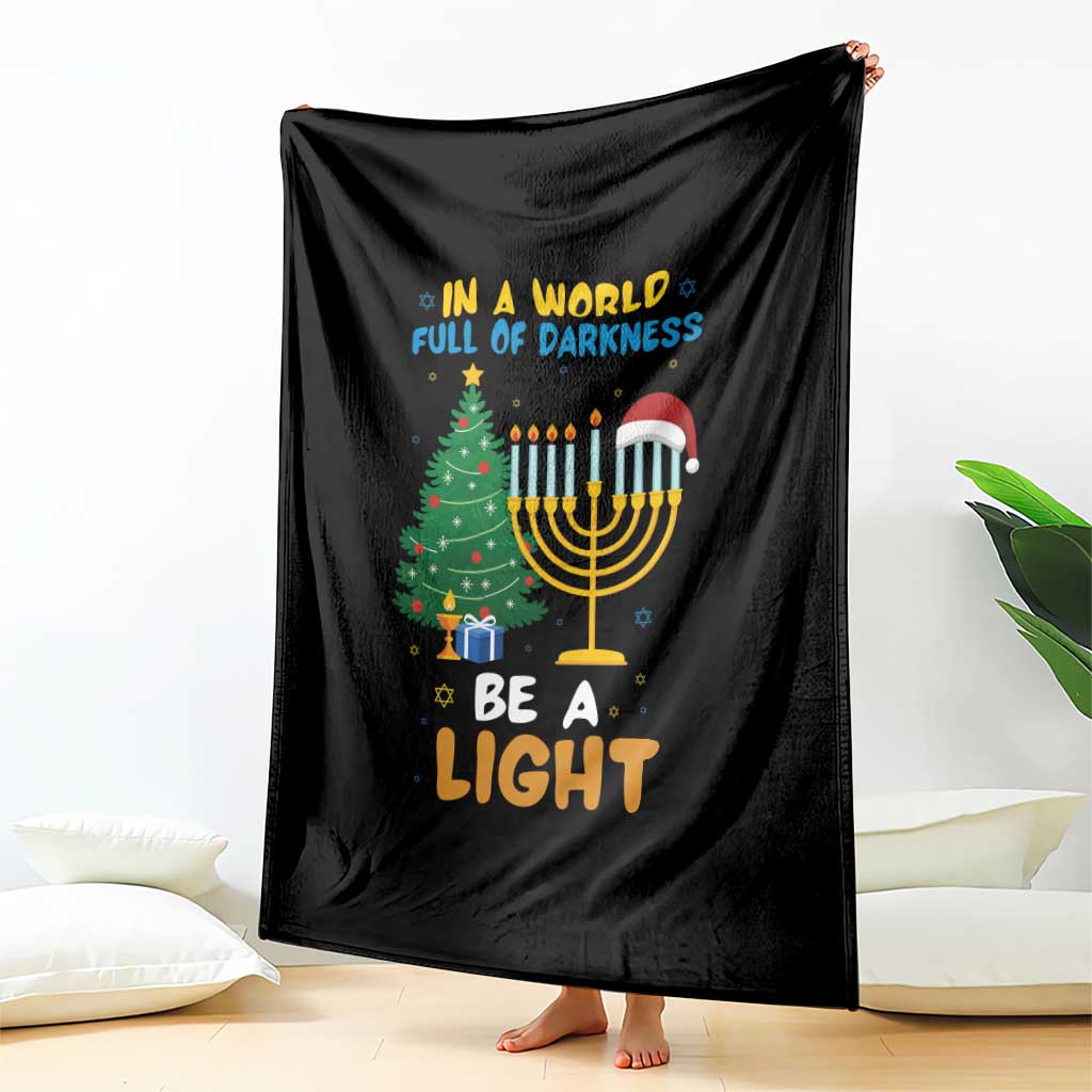 Be A Light Christmas Hanukkah Throw Blanket Interfaith Family Gift - Wonder Print Shop