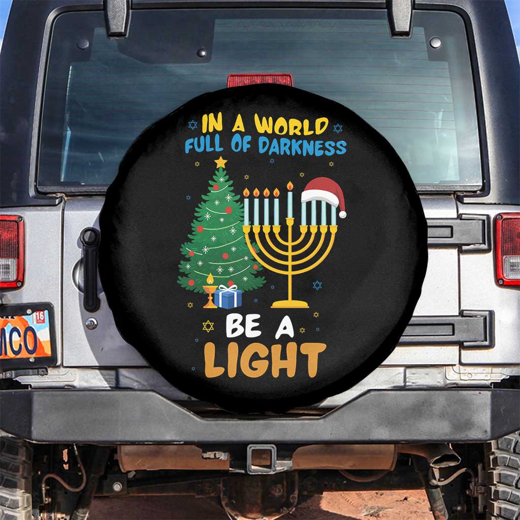Be A Light Christmas Hanukkah Spare Tire Cover Interfaith Family Gift - Wonder Print Shop