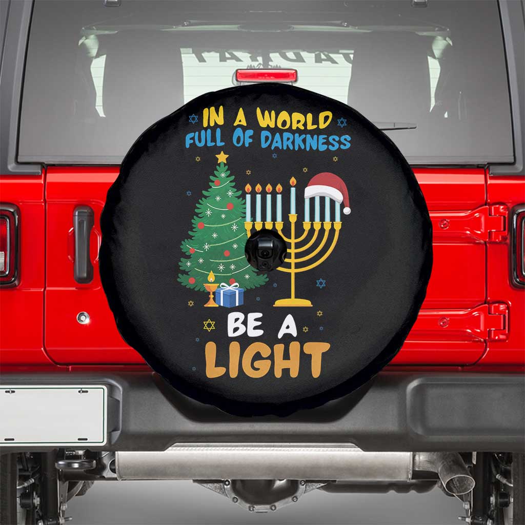 Be A Light Christmas Hanukkah Spare Tire Cover Interfaith Family Gift - Wonder Print Shop