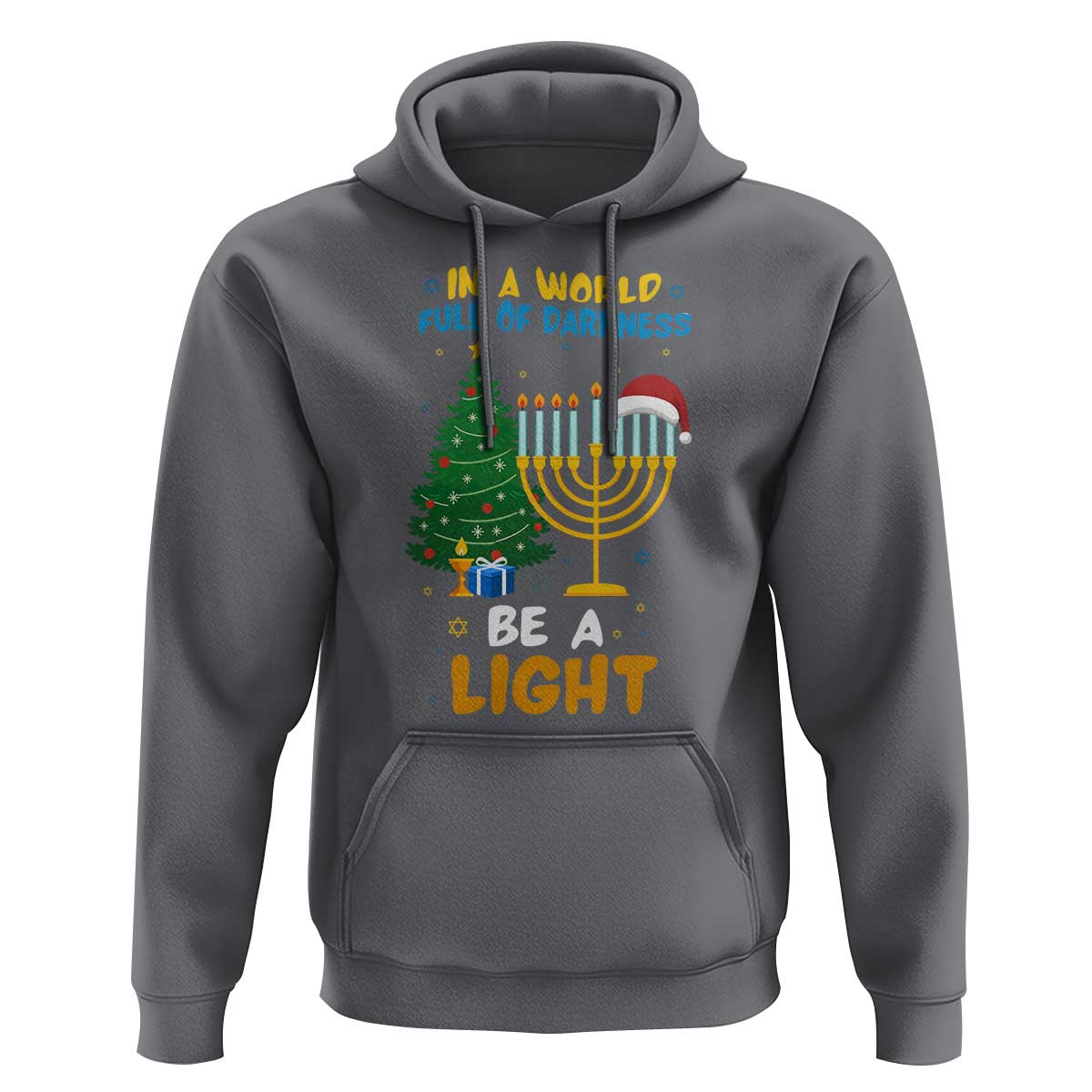 Be A Light Christmas Hanukkah Hoodie Interfaith Family Gift - Wonder Print Shop