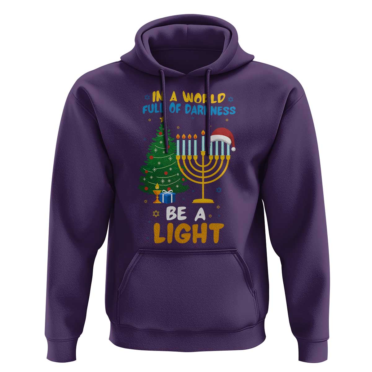 Be A Light Christmas Hanukkah Hoodie Interfaith Family Gift - Wonder Print Shop