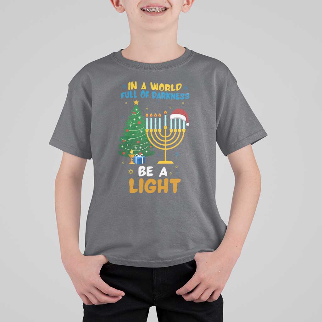 Be A Light Christmas Hanukkah T Shirt For Kid Interfaith Family Gift - Wonder Print Shop