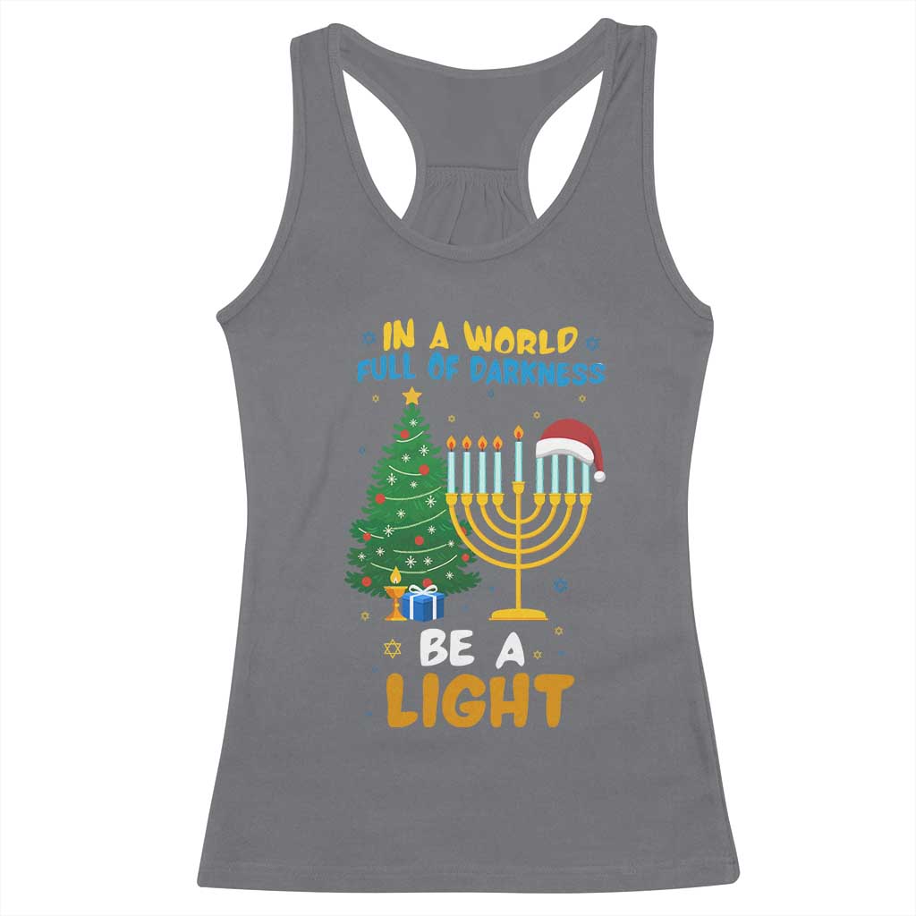 Be A Light Christmas Hanukkah Racerback Tank Top Interfaith Family Gift - Wonder Print Shop
