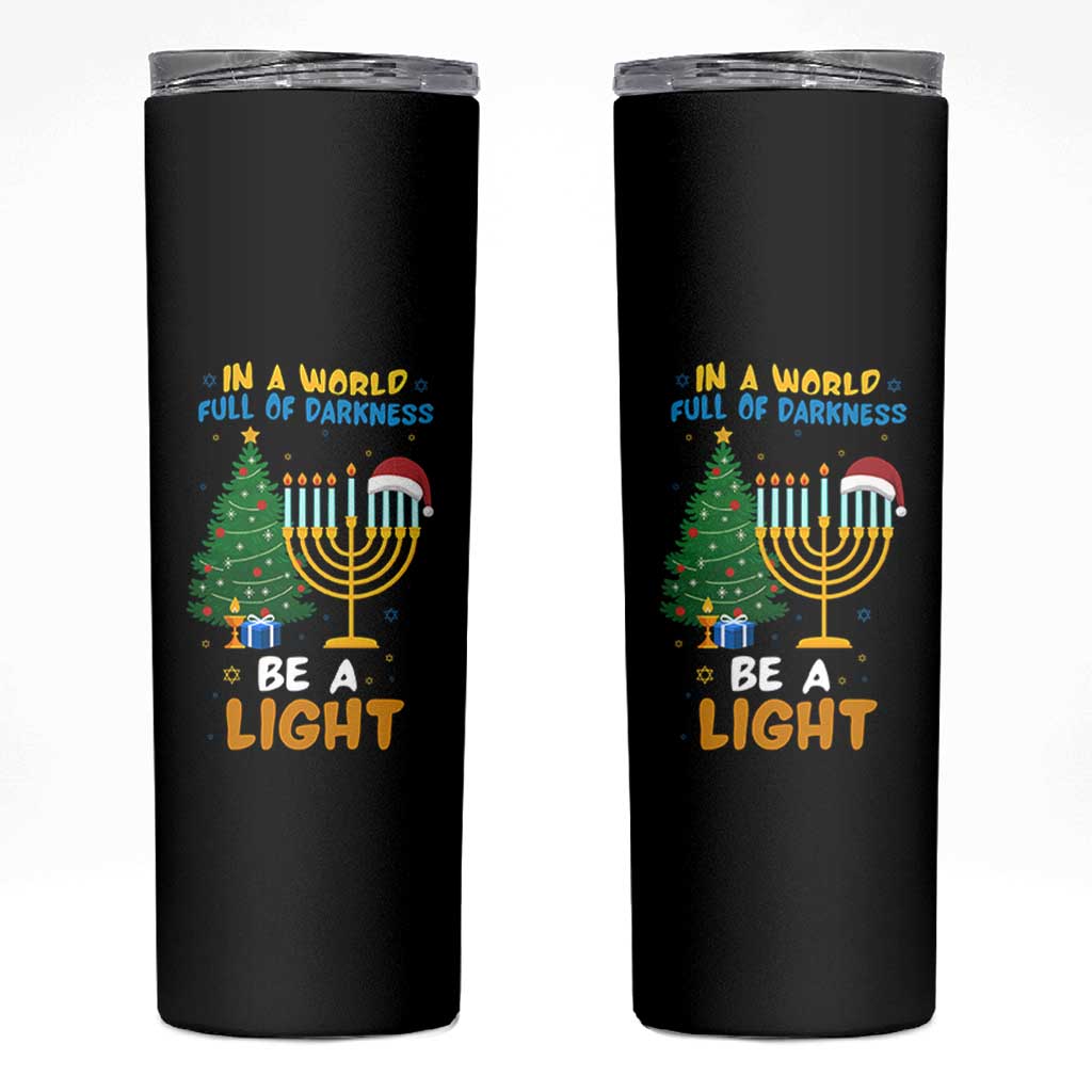 Be A Light Christmas Hanukkah Skinny Tumbler Interfaith Family Gift - Wonder Print Shop