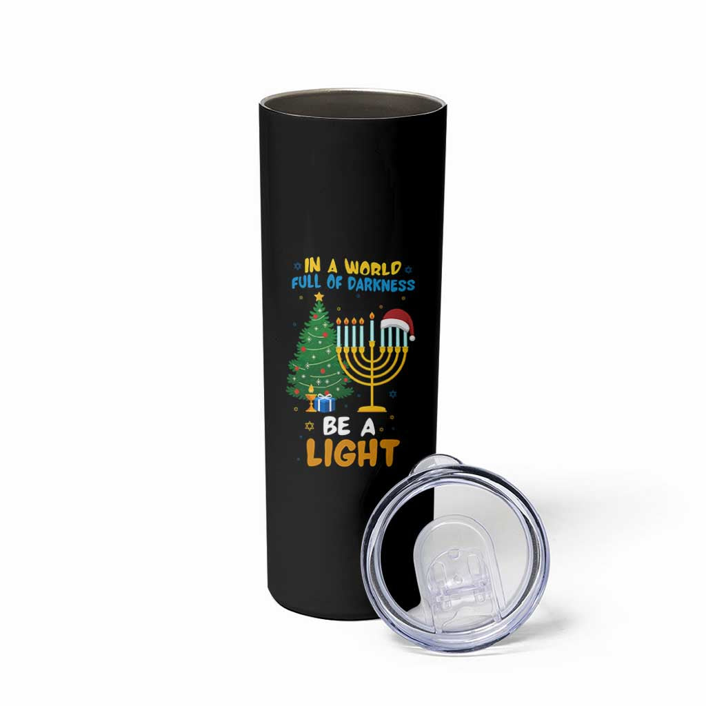 Be A Light Christmas Hanukkah Skinny Tumbler Interfaith Family Gift - Wonder Print Shop