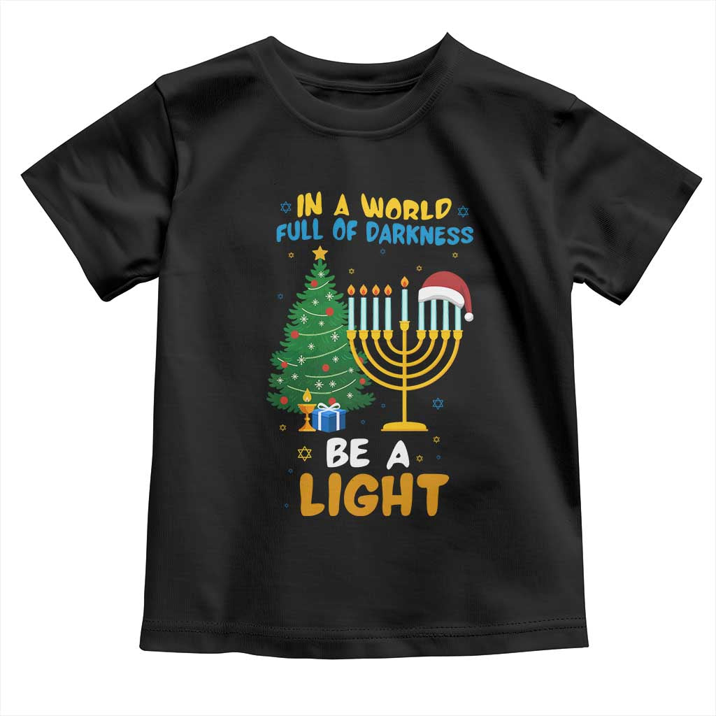 Be A Light Christmas Hanukkah Toddler T Shirt Interfaith Family Gift - Wonder Print Shop