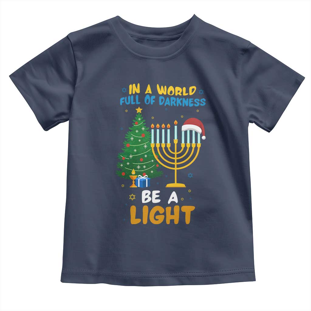Be A Light Christmas Hanukkah Toddler T Shirt Interfaith Family Gift - Wonder Print Shop