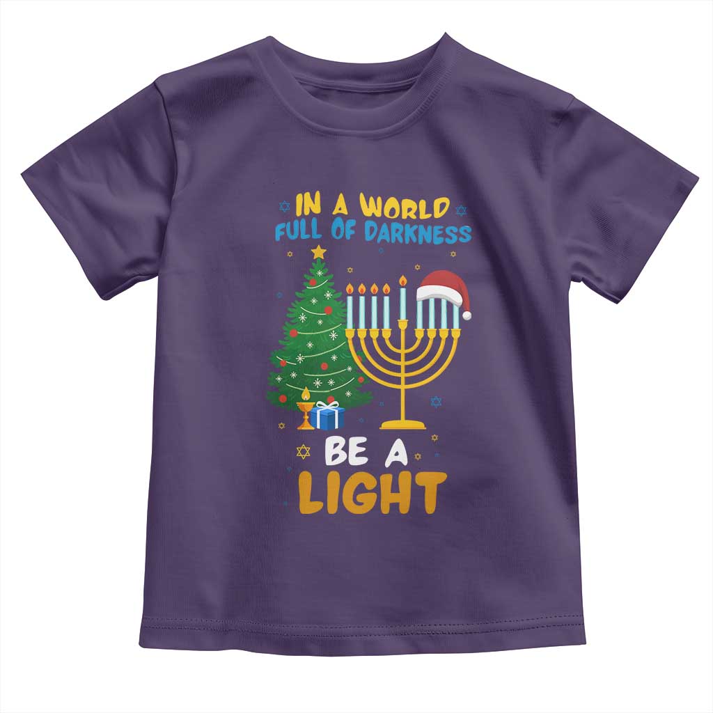 Be A Light Christmas Hanukkah Toddler T Shirt Interfaith Family Gift - Wonder Print Shop