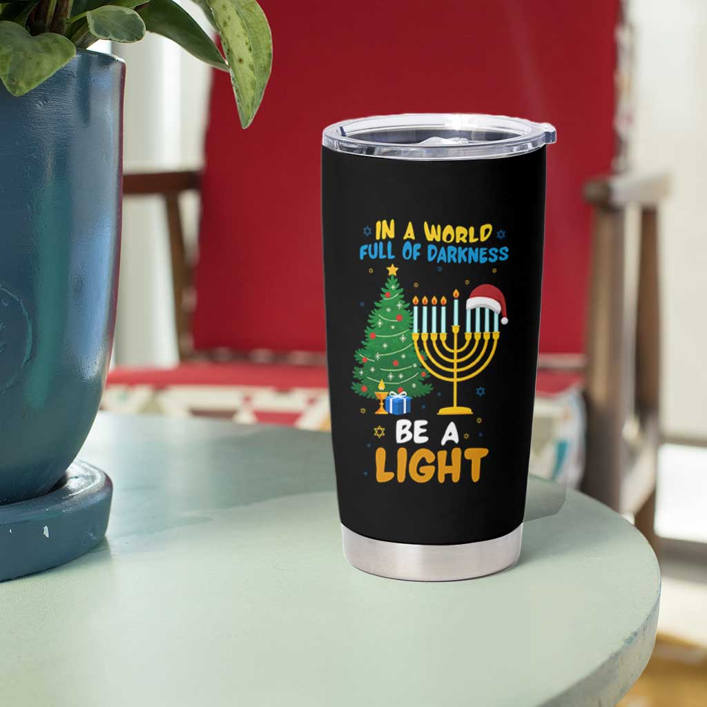 Be A Light Christmas Hanukkah Tumbler Cup Interfaith Family Gift - Wonder Print Shop