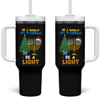 Be A Light Christmas Hanukkah Tumbler With Handle Interfaith Family Gift - Wonder Print Shop