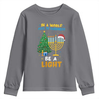 Be A Light Christmas Hanukkah Youth Sweatshirt Interfaith Family Gift - Wonder Print Shop