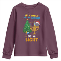 Be A Light Christmas Hanukkah Youth Sweatshirt Interfaith Family Gift - Wonder Print Shop