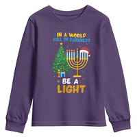 Be A Light Christmas Hanukkah Youth Sweatshirt Interfaith Family Gift - Wonder Print Shop