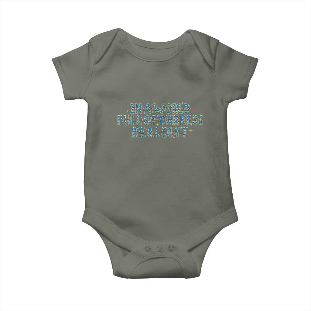 In A World Full Of Darkness Be A Light Baby Onesie Christmas Quote Gift - Wonder Print Shop