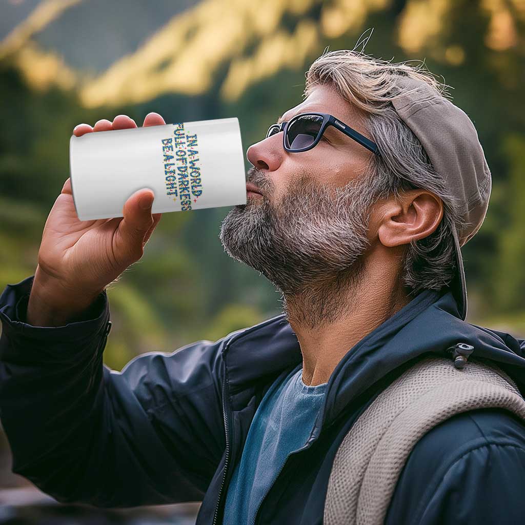 In A World Full Of Darkness Be A Light 4 in 1 Can Cooler Tumbler Christmas Quote Gift - Wonder Print Shop