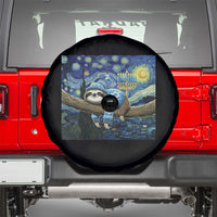 Funny Hanukkah Sloth Spare Tire Cover Van Gogh Starry Night Jewish Gift - Wonder Print Shop