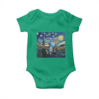 Funny Hanukkah Sloth Baby Onesie Van Gogh Starry Night Jewish Gift - Wonder Print Shop