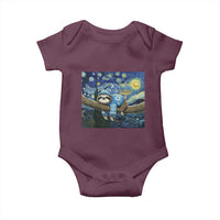 Funny Hanukkah Sloth Baby Onesie Van Gogh Starry Night Jewish Gift - Wonder Print Shop