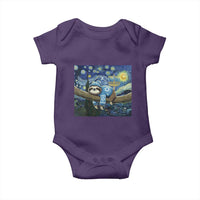 Funny Hanukkah Sloth Baby Onesie Van Gogh Starry Night Jewish Gift - Wonder Print Shop