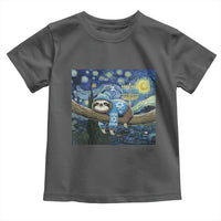Funny Hanukkah Sloth Toddler T Shirt Van Gogh Starry Night Jewish Gift - Wonder Print Shop