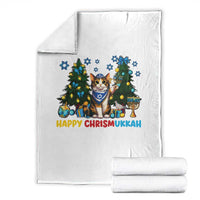 Happy Chrismukkah Throw Blanket Funny Christmas Hanukkah Cat Lover Gift - Wonder Print Shop