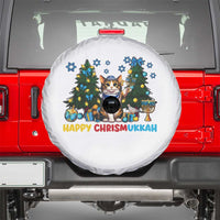 Happy Chrismukkah Spare Tire Cover Funny Christmas Hanukkah Cat Lover Gift - Wonder Print Shop