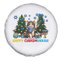 Happy Chrismukkah Spare Tire Cover Funny Christmas Hanukkah Cat Lover Gift - Wonder Print Shop