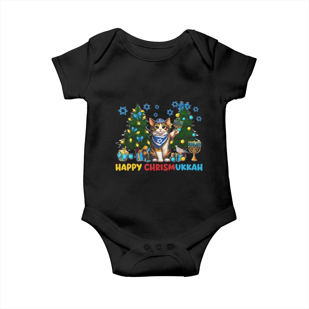 Happy Chrismukkah Baby Onesie Funny Christmas Hanukkah Cat Lover Gift - Wonder Print Shop