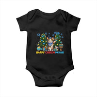 Happy Chrismukkah Baby Onesie Funny Christmas Hanukkah Cat Lover Gift - Wonder Print Shop