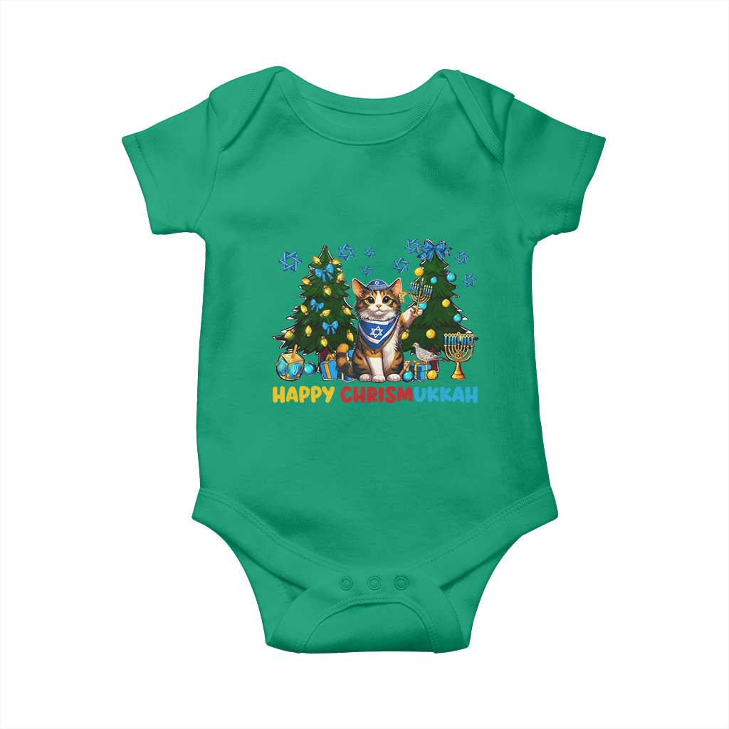 Happy Chrismukkah Baby Onesie Funny Christmas Hanukkah Cat Lover Gift - Wonder Print Shop