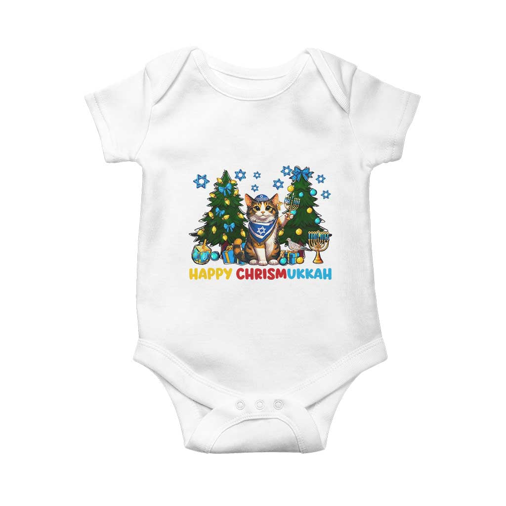 Happy Chrismukkah Baby Onesie Funny Christmas Hanukkah Cat Lover Gift - Wonder Print Shop