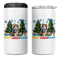 Happy Chrismukkah 4 in 1 Can Cooler Tumbler Funny Christmas Hanukkah Cat Lover Gift - Wonder Print Shop