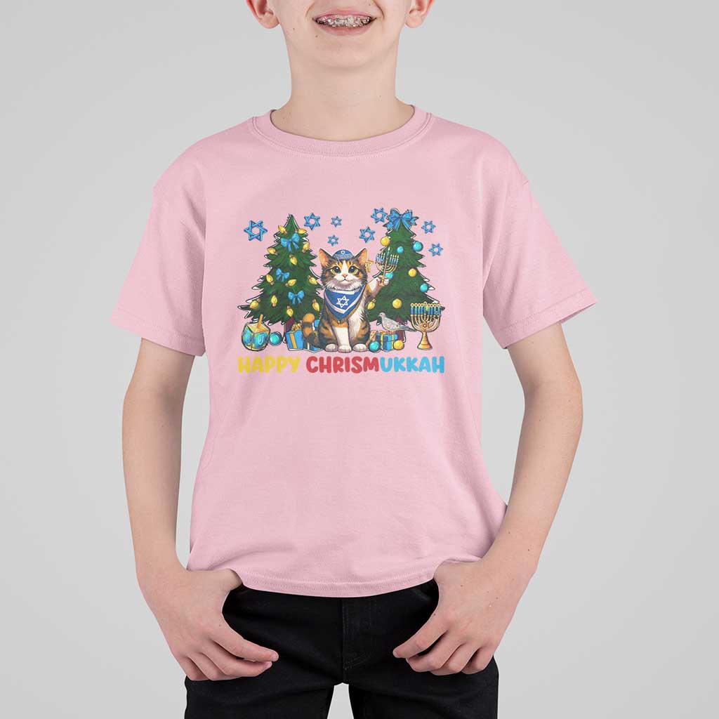 Happy Chrismukkah T Shirt For Kid Funny Christmas Hanukkah Cat Lover Gift - Wonder Print Shop